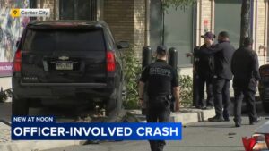Center City crash involving police vehicle leaves 3 injured