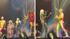 ‘RHOBH’ Erika Jayne Joins the Scissor Sisters Opening Act at Kesha Concert