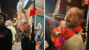 Shia LaBeouf Shows Off Release Papers on Bourbon Street After Arrest