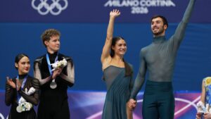 USA’s Chock and Bates win Olympic ice dance silver : NPR
