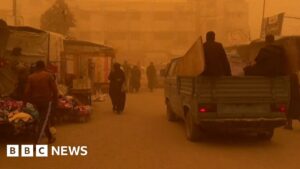 Gazans urged to shelter as sandstorm turns skies orange