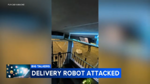 Uber Eats delivery robot gets kicked in Center City Philadelphia