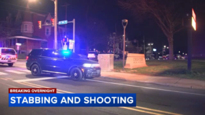 One person shot, another stabbed as large crowd gathered across from high school in Chester, Pa.