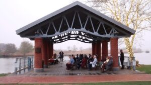 Wilmington residents gather on the Riverfront for an Easter sunrise service